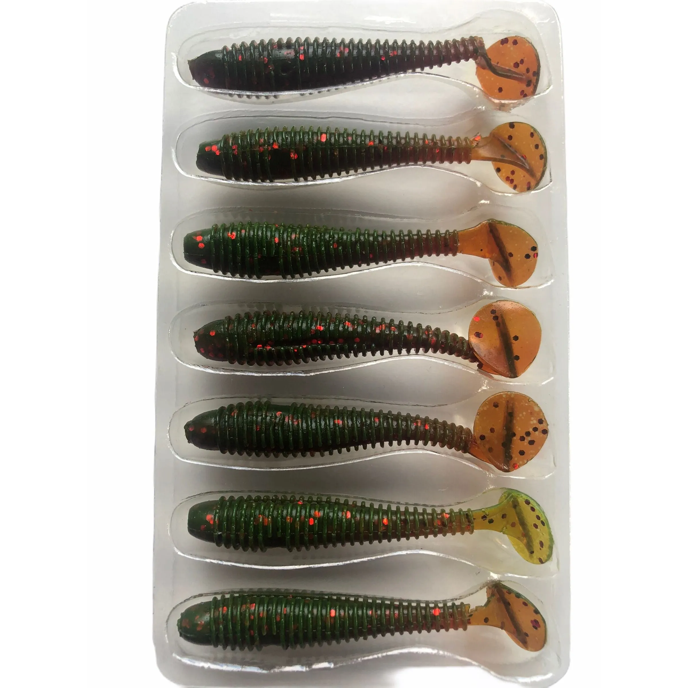 10 Packs Of Soft Plastic Paddle Tail Grub 2.8" 7cm Fishing Lures