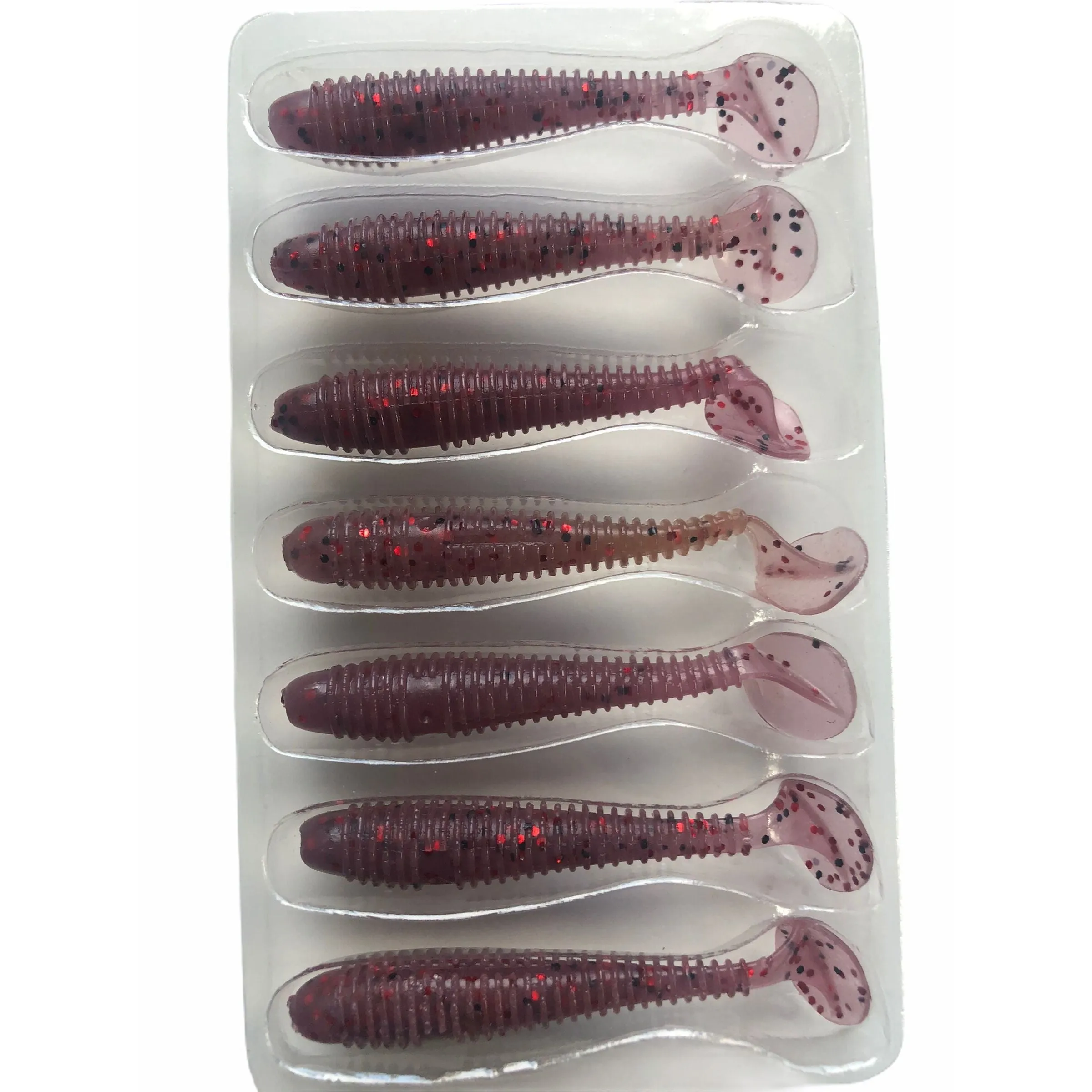 10 Packs Of Soft Plastic Paddle Tail Grub 2.8" 7cm Fishing Lures
