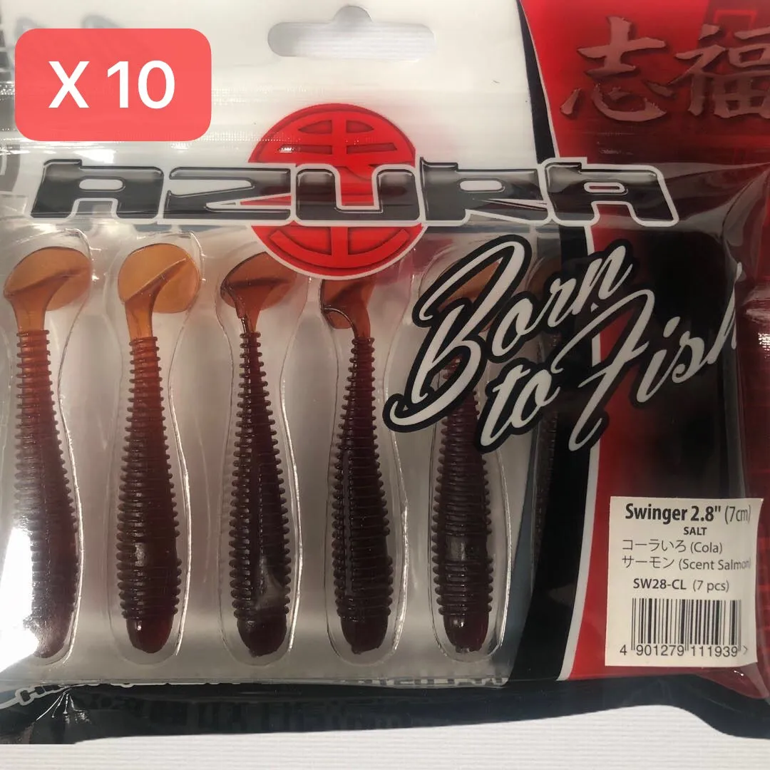 10 Packs Of Soft Plastic Paddle Tail Grub 2.8" 7cm Fishing Lures