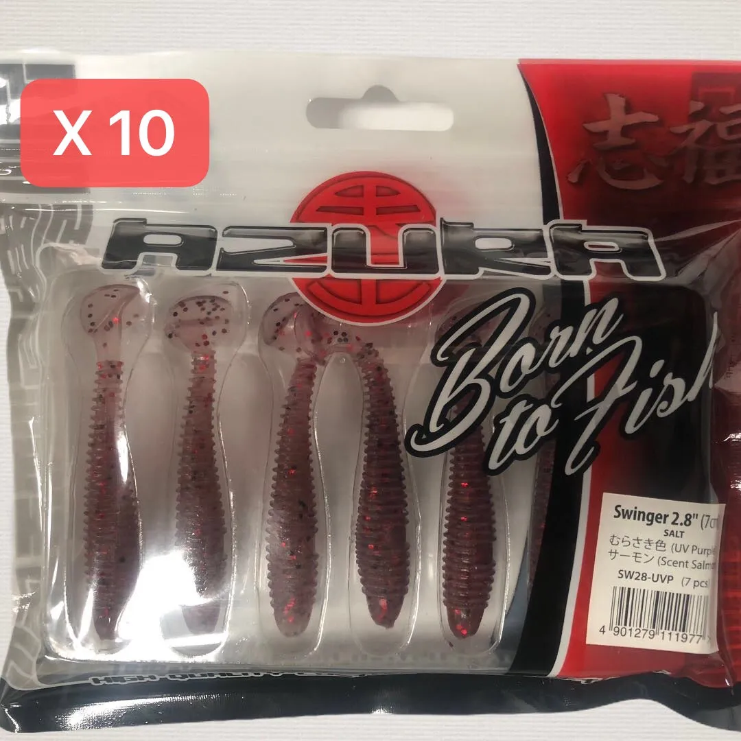 10 Packs Of Soft Plastic Paddle Tail Grub 2.8" 7cm Fishing Lures