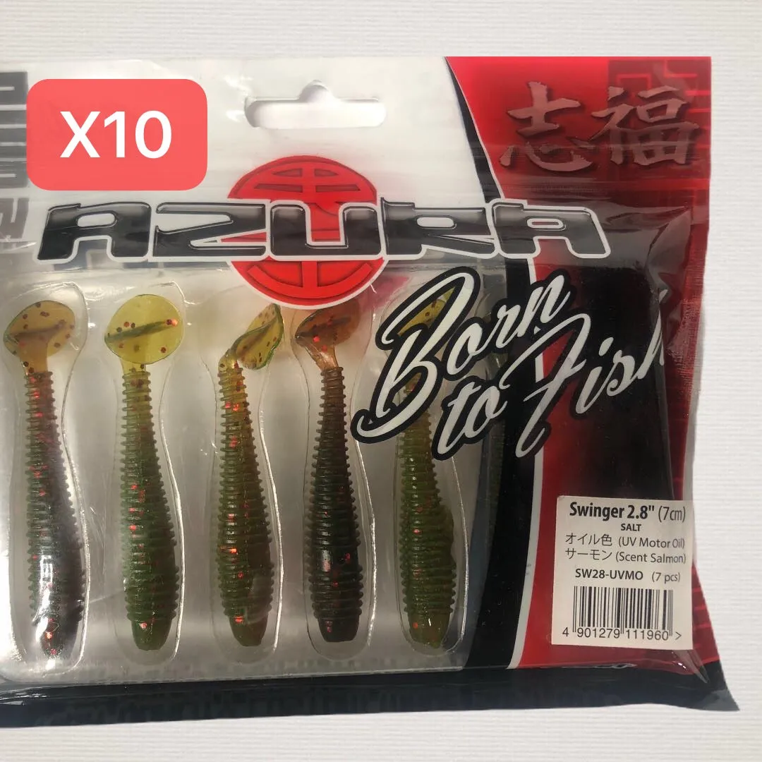 10 Packs Of Soft Plastic Paddle Tail Grub 2.8" 7cm Fishing Lures