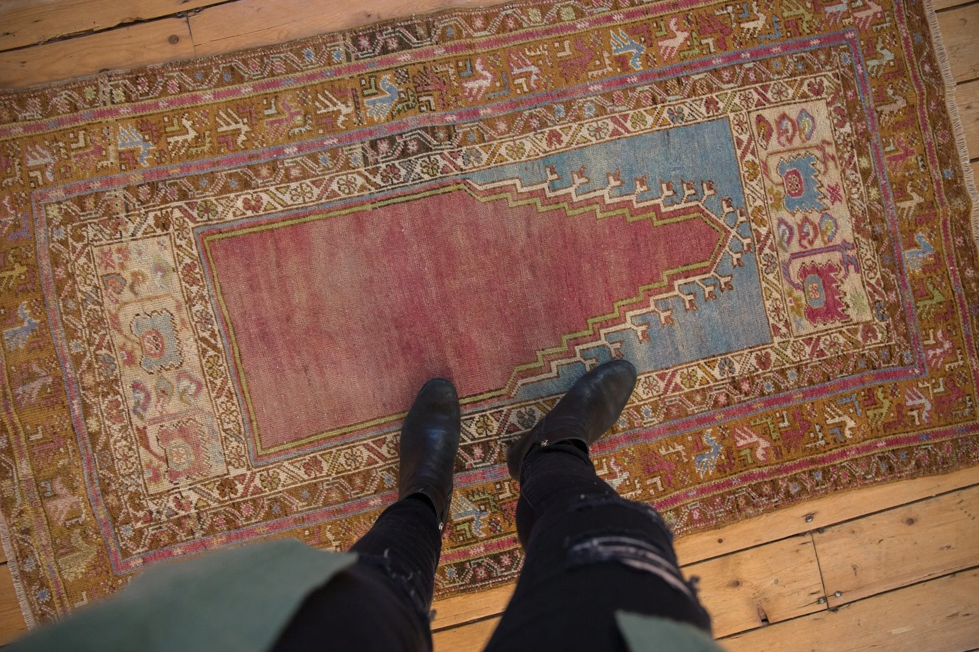 3.5x6 Vintage Distressed Oushak Rug