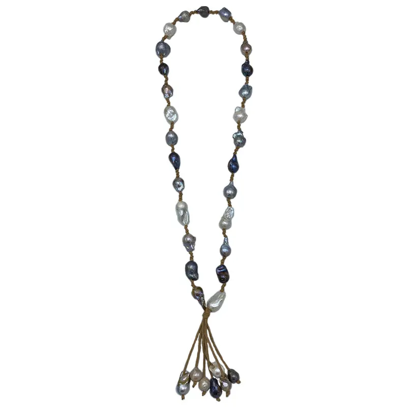 400-DM-22 | BOHEMIAN KNOTTY w/TASSEL (DARK MIX ON TAN)
