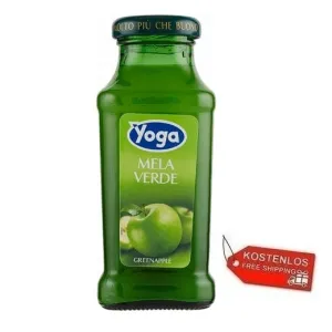 48x Yoga Bar Mela Verde Grüner Apfel-Fruchtsaft Glasflasche 200ml