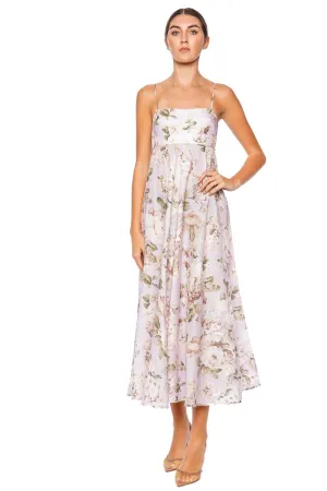 Acacia Lilac Floral Bandeau Midi Dress