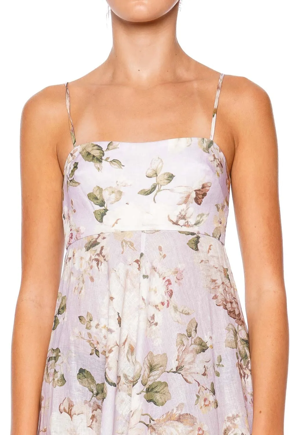 Acacia Lilac Floral Bandeau Midi Dress