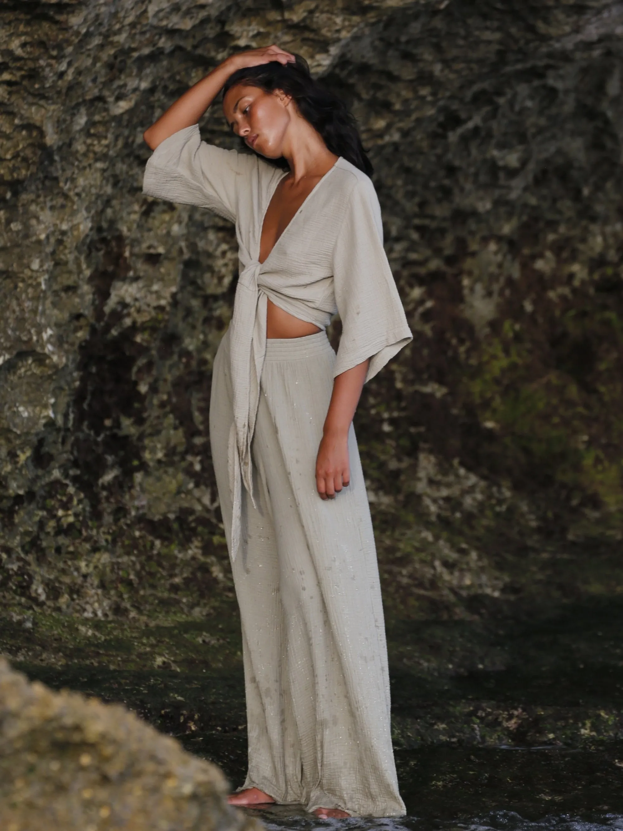 Bali Wrap Top - Khaki Green