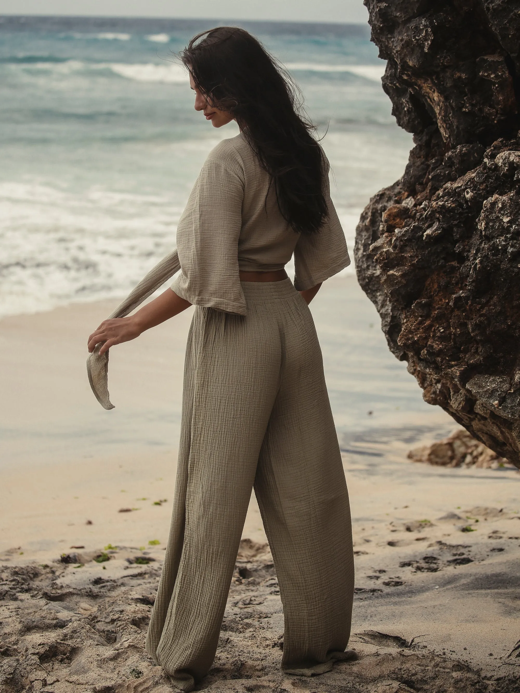 Bali Wrap Top - Khaki Green