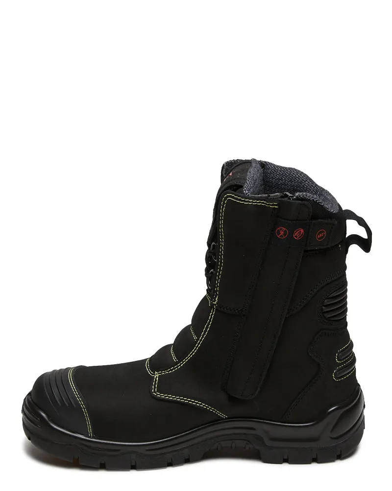 Bennu Rigger High Leg Zip Side Safety Boot - Black