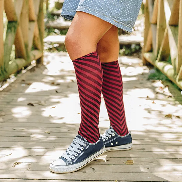 Bias Stripe Adult Knee Highs