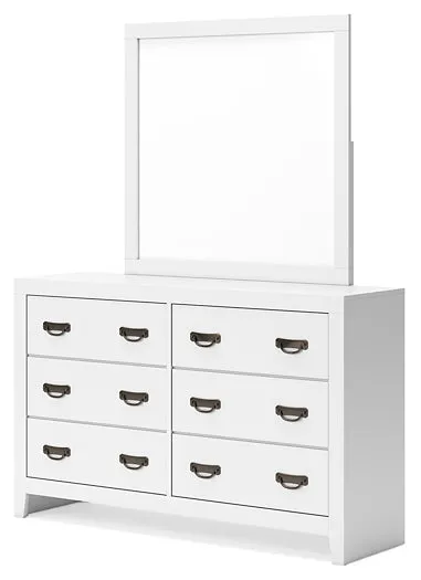 Binterglen Full Panel Bed with Mirrored Dresser and Chest