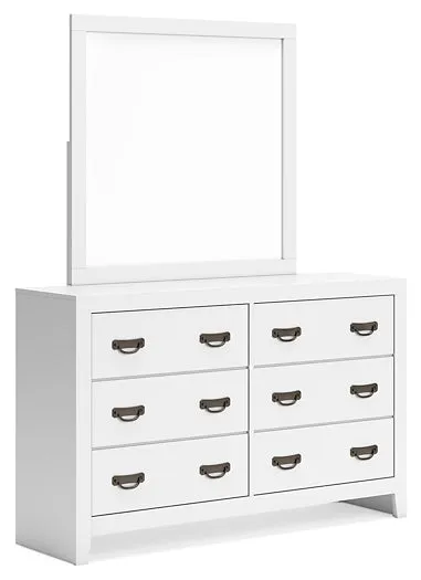 Binterglen Full Panel Bed with Mirrored Dresser and Chest
