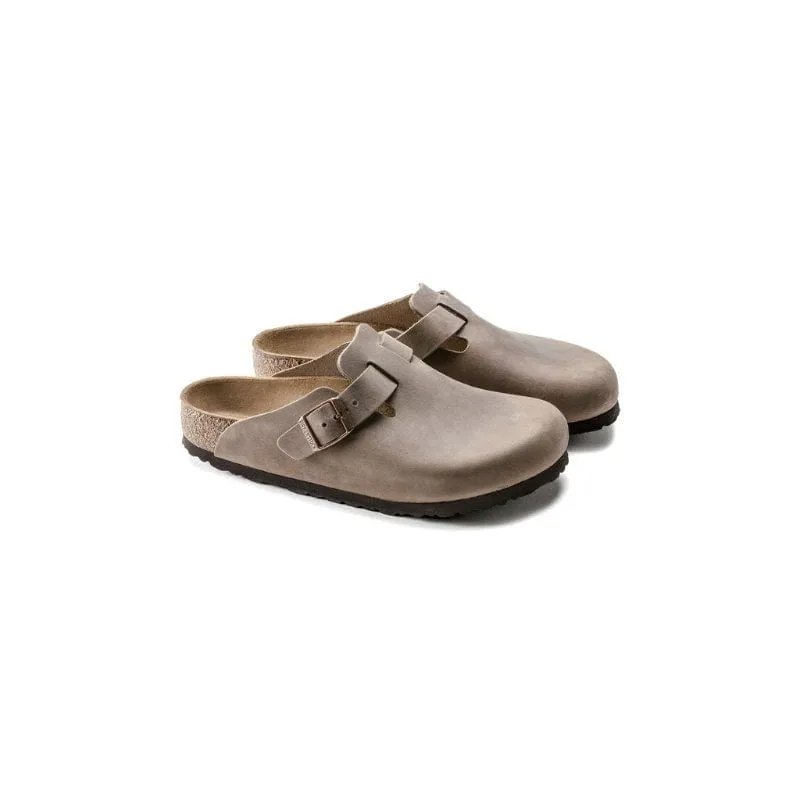 Birkenstock Womens Beige Boston Oiled Leather Sandal - 960813