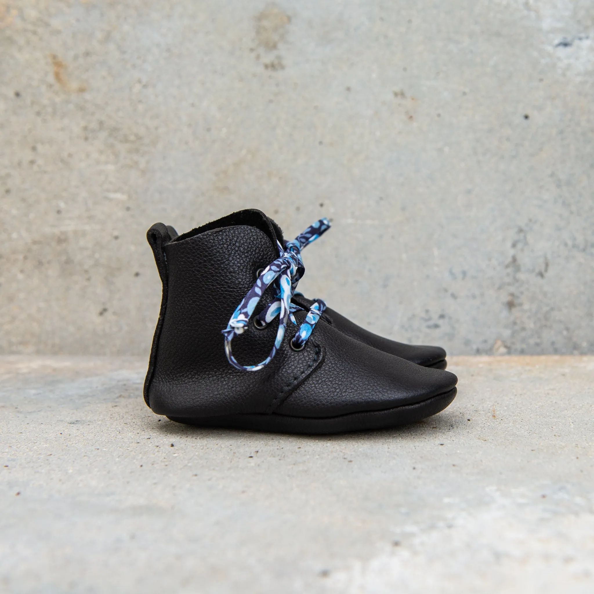 BLACK HIGH TOPS WITH LIBERTY PRINT LACES