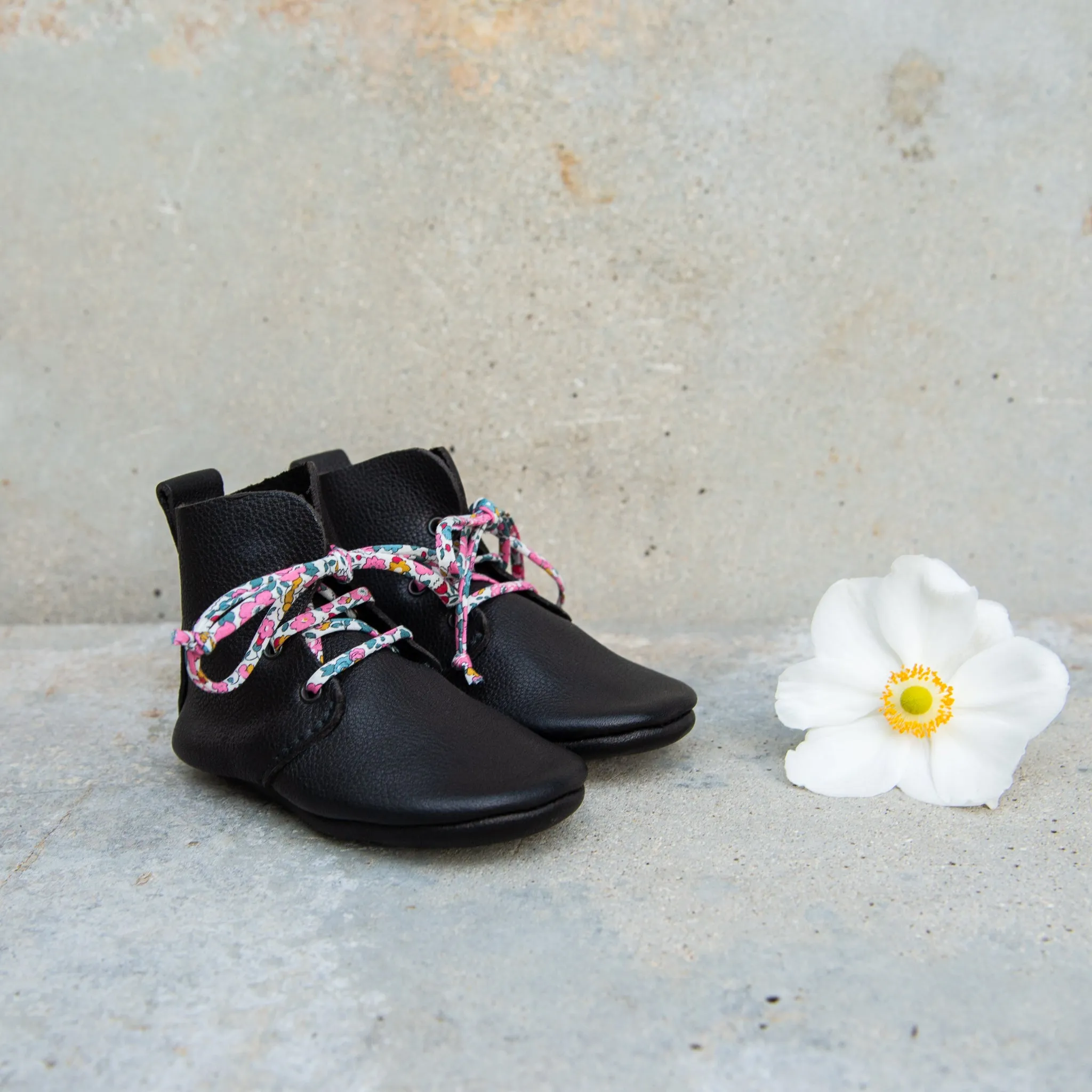 BLACK HIGH TOPS WITH LIBERTY PRINT LACES