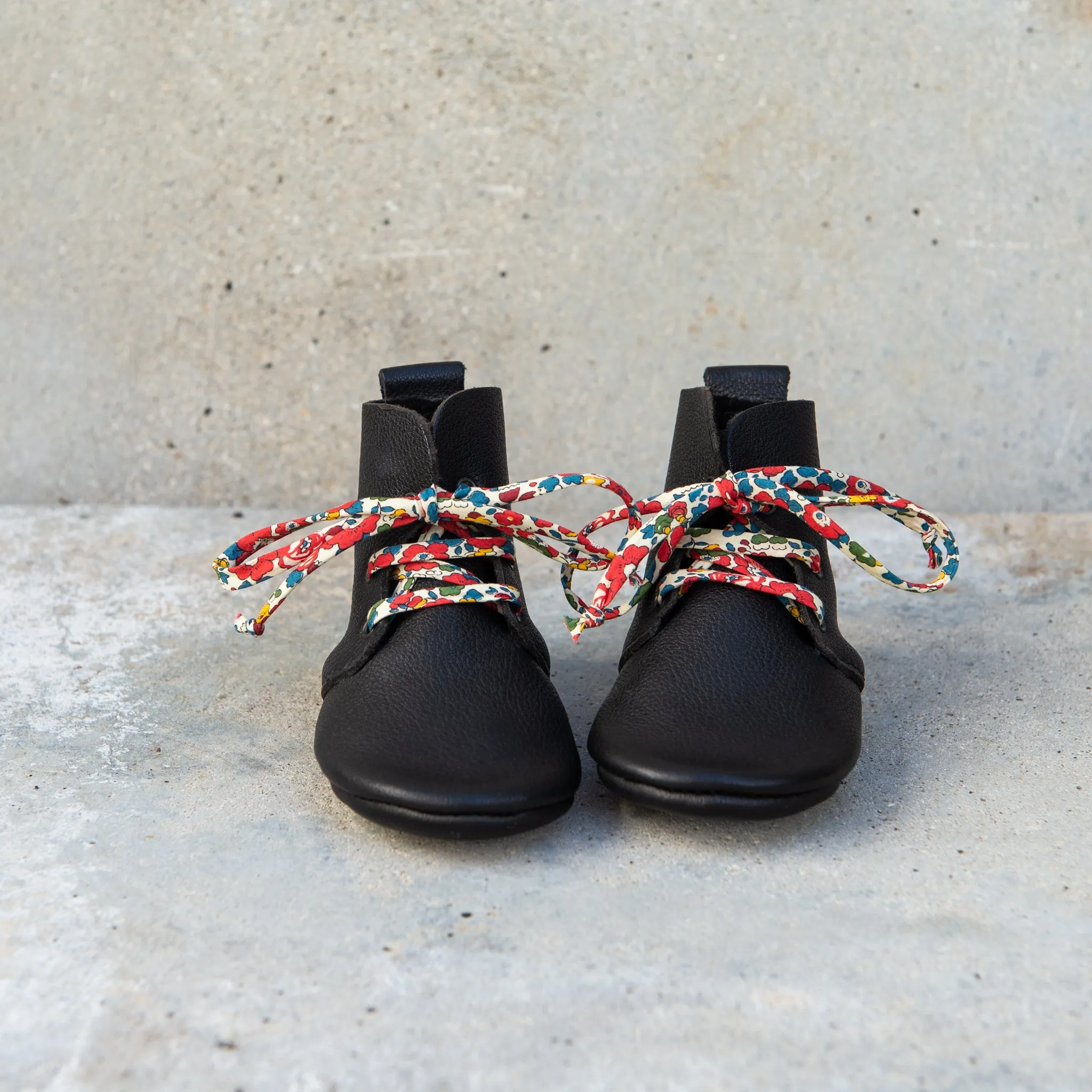 BLACK HIGH TOPS WITH LIBERTY PRINT LACES