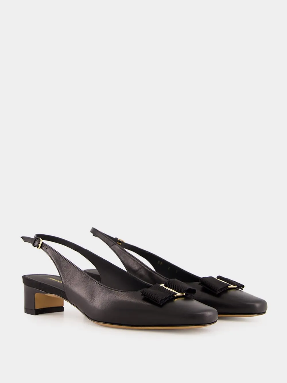 Black Iconic Bow Slingback