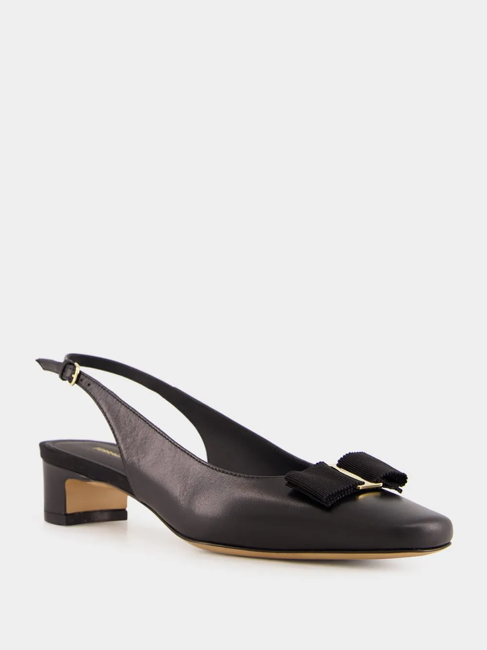 Black Iconic Bow Slingback