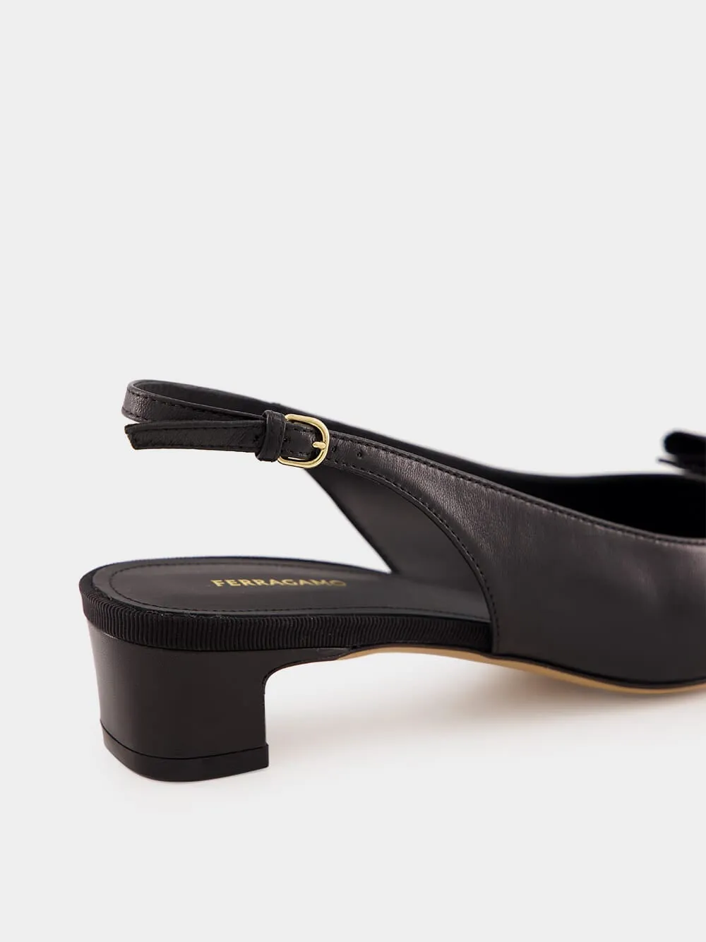 Black Iconic Bow Slingback