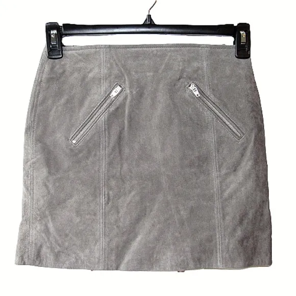 BLANK NYC 100% Suede Leather Mini Skirt