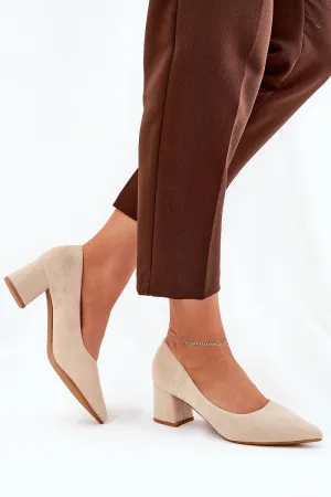 Block heel pumps