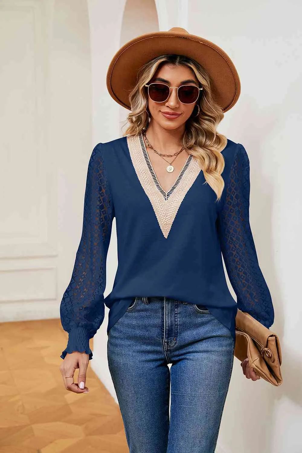 Breezy and Beautiful Blouse- 6 Colors (White, Peach, Black, Teal, Azure, Pink)