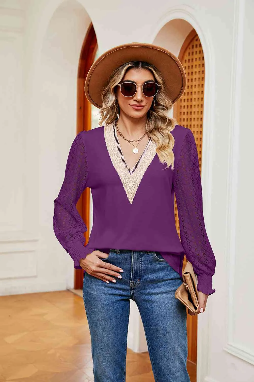 Breezy and Beautiful Blouse- 6 Colors (White, Peach, Black, Teal, Azure, Pink)