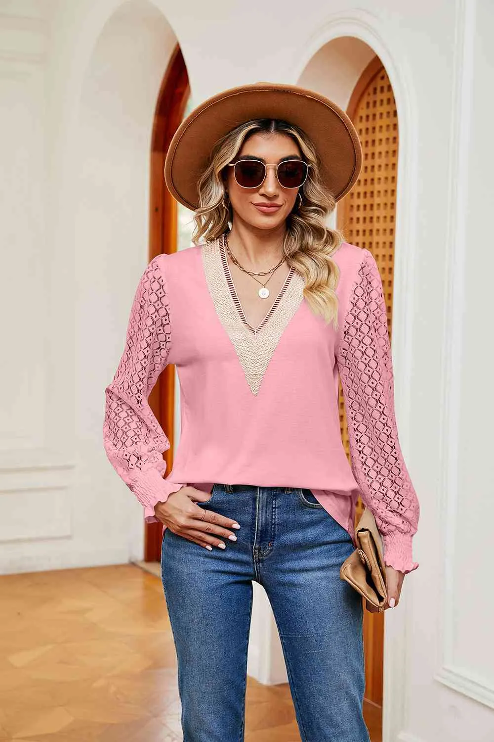 Breezy and Beautiful Blouse- 6 Colors (White, Peach, Black, Teal, Azure, Pink)