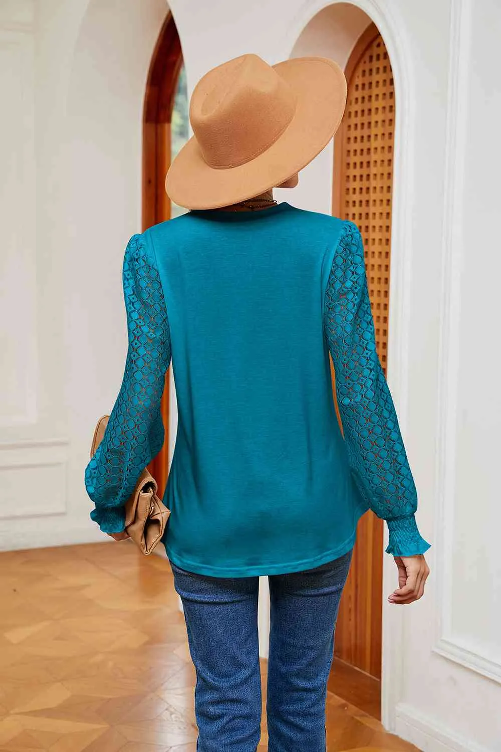 Breezy and Beautiful Blouse- 6 Colors (White, Peach, Black, Teal, Azure, Pink)