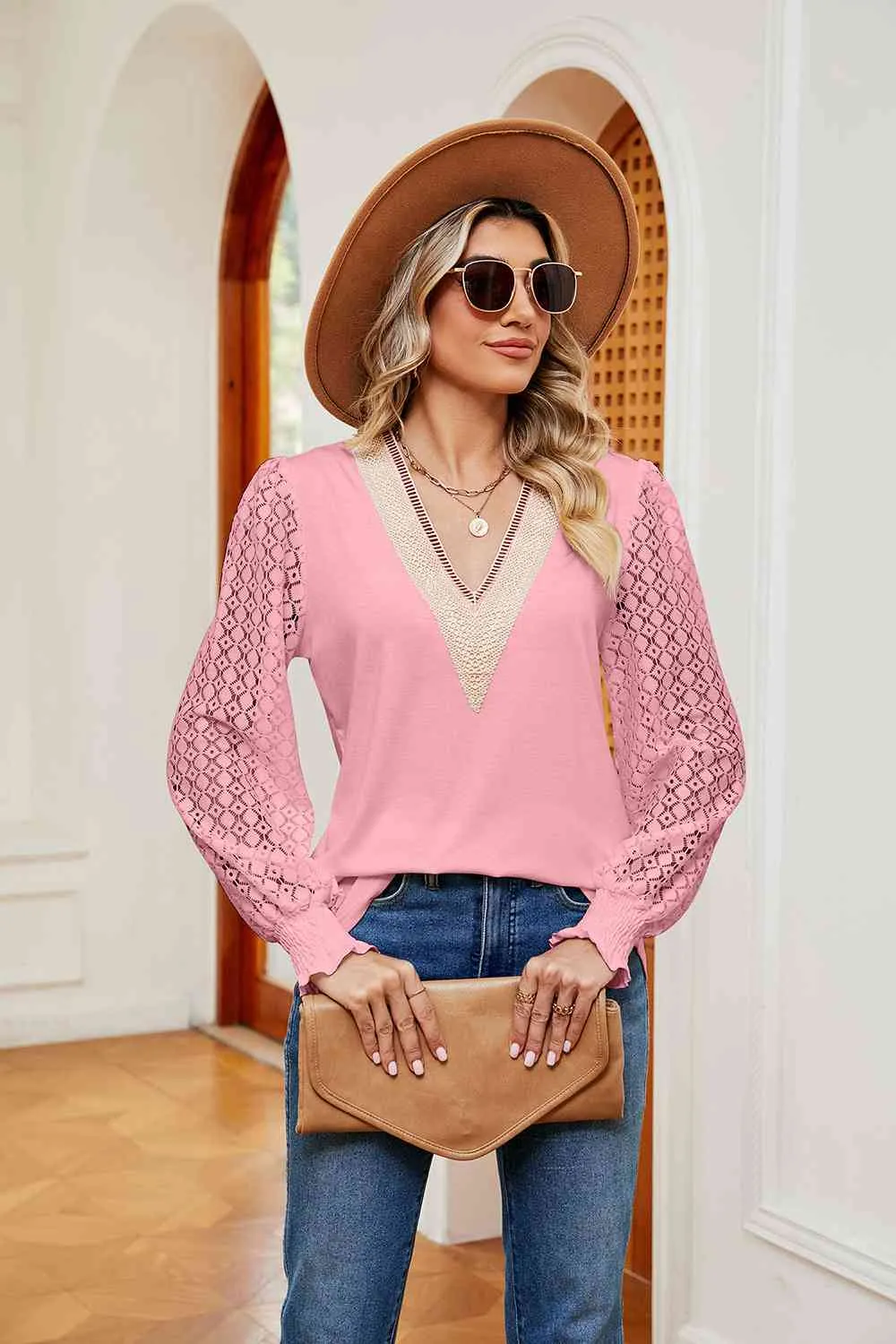 Breezy and Beautiful Blouse- 6 Colors (White, Peach, Black, Teal, Azure, Pink)