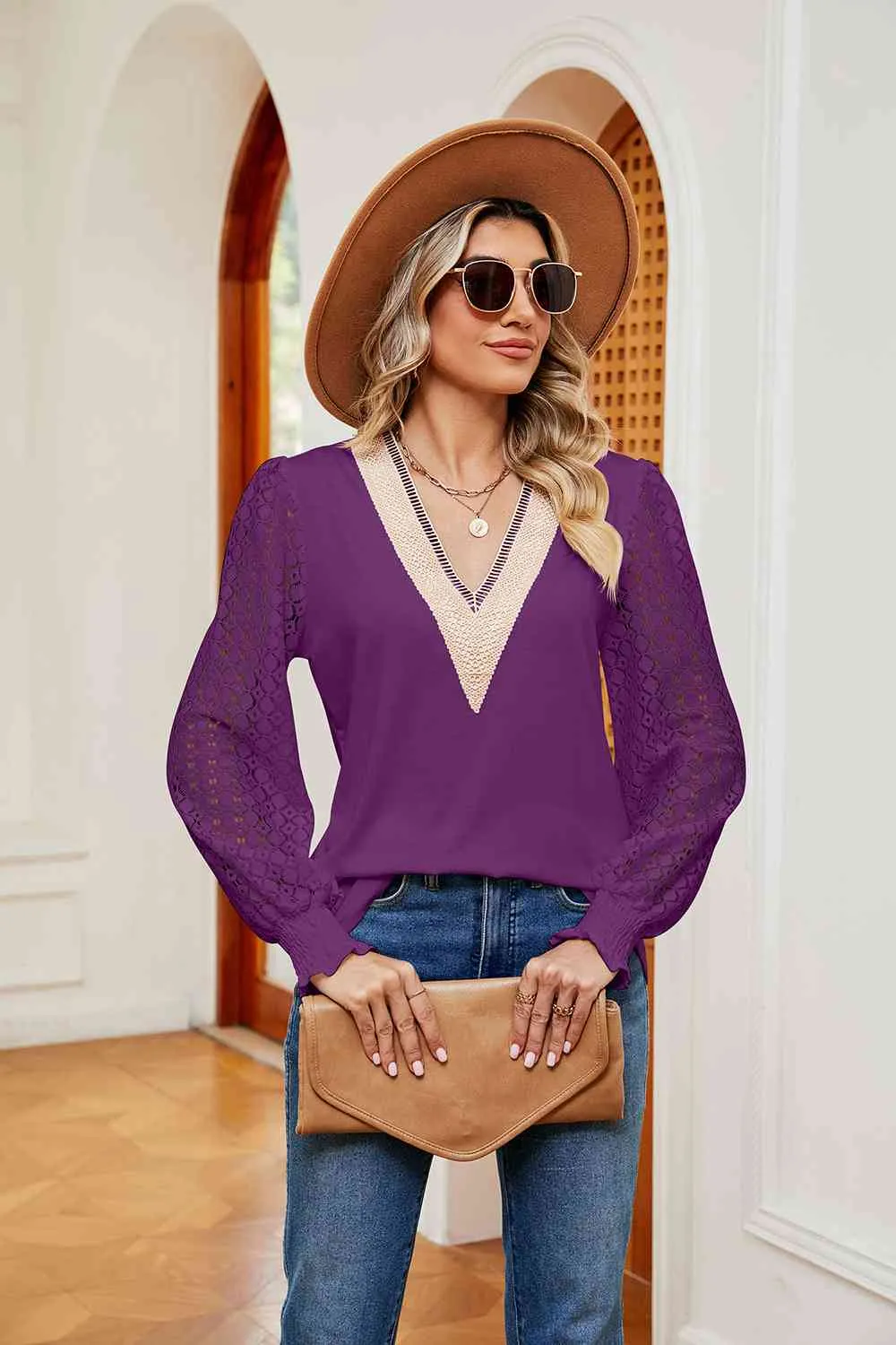 Breezy and Beautiful Blouse- 6 Colors (White, Peach, Black, Teal, Azure, Pink)