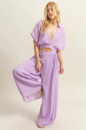Breezy Kimono Sleeve Crop Top and Pants Set—HYFVE Stuns This Season