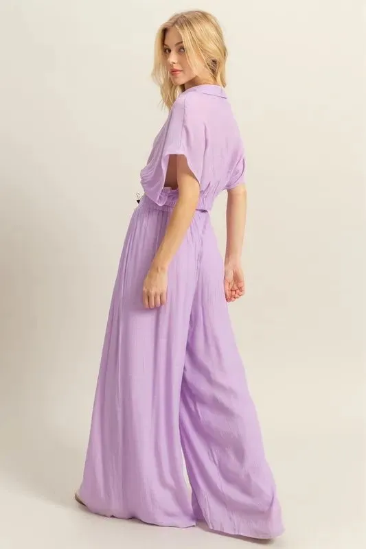 Breezy Kimono Sleeve Crop Top and Pants Set—HYFVE Stuns This Season