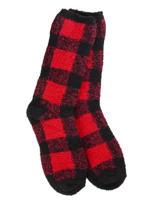 Buffalo Plaid Fuzzy Sock