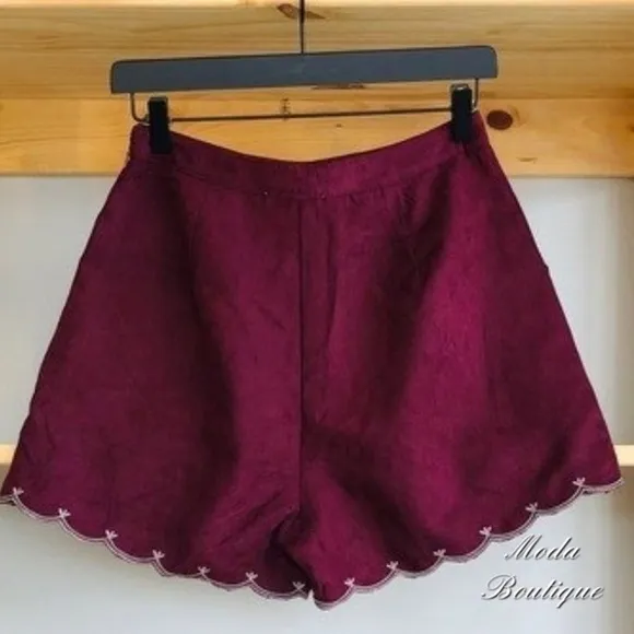 Burgundy Suede Shorts