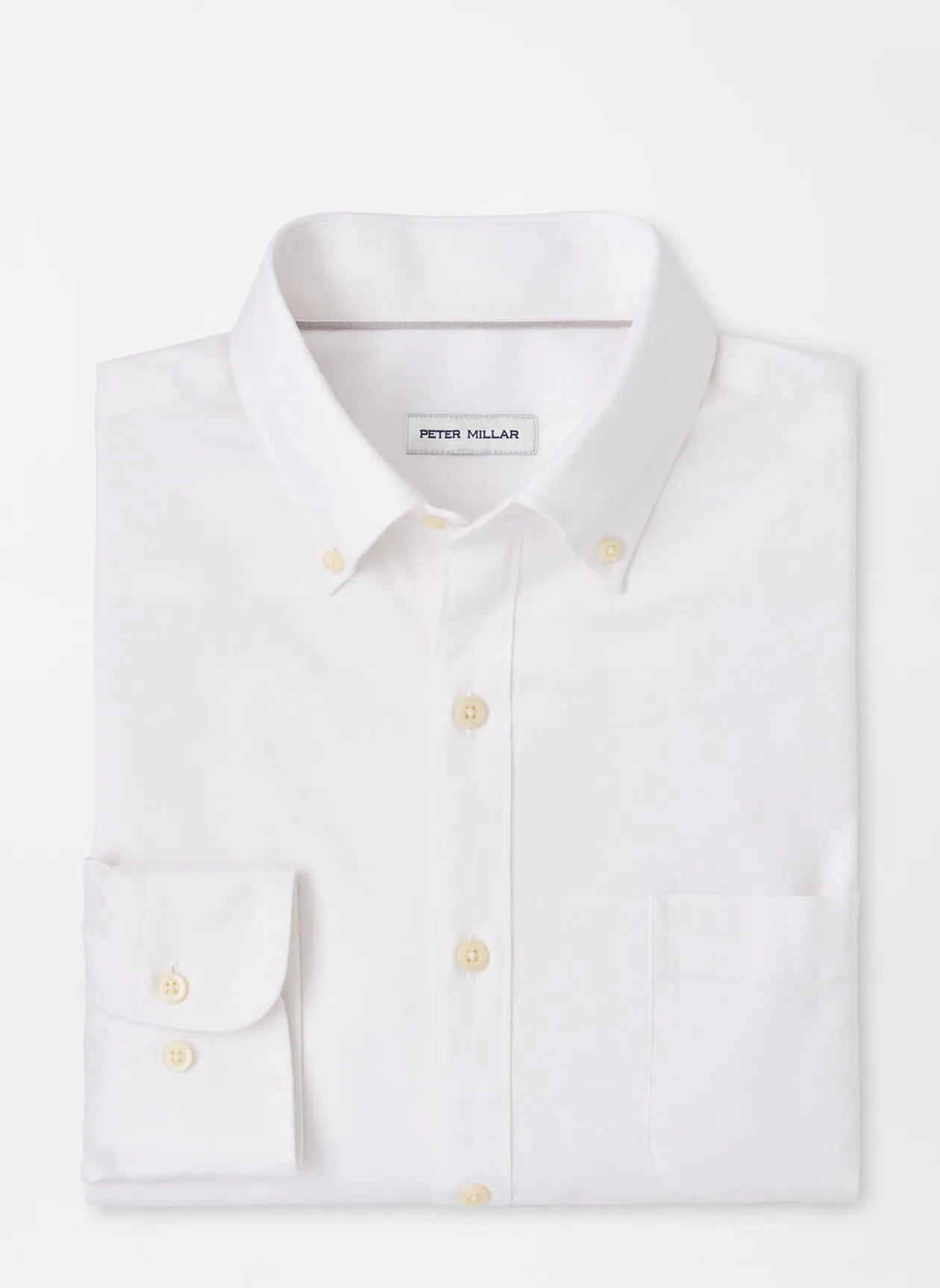 CAMPBELL PERFECT PINPOINT COTTON STRETCH SHIRT - WHITE