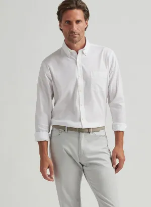 CAMPBELL PERFECT PINPOINT COTTON STRETCH SHIRT - WHITE