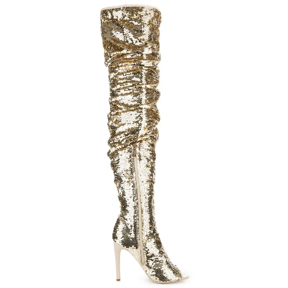 Cape Robbin Julia-1 Gold High Heel Boots Gold