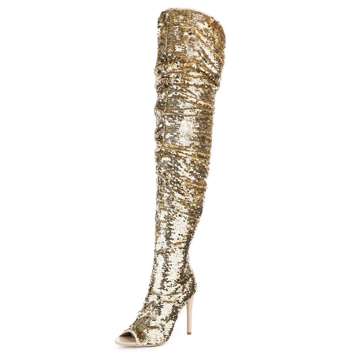 Cape Robbin Julia-1 Gold High Heel Boots Gold