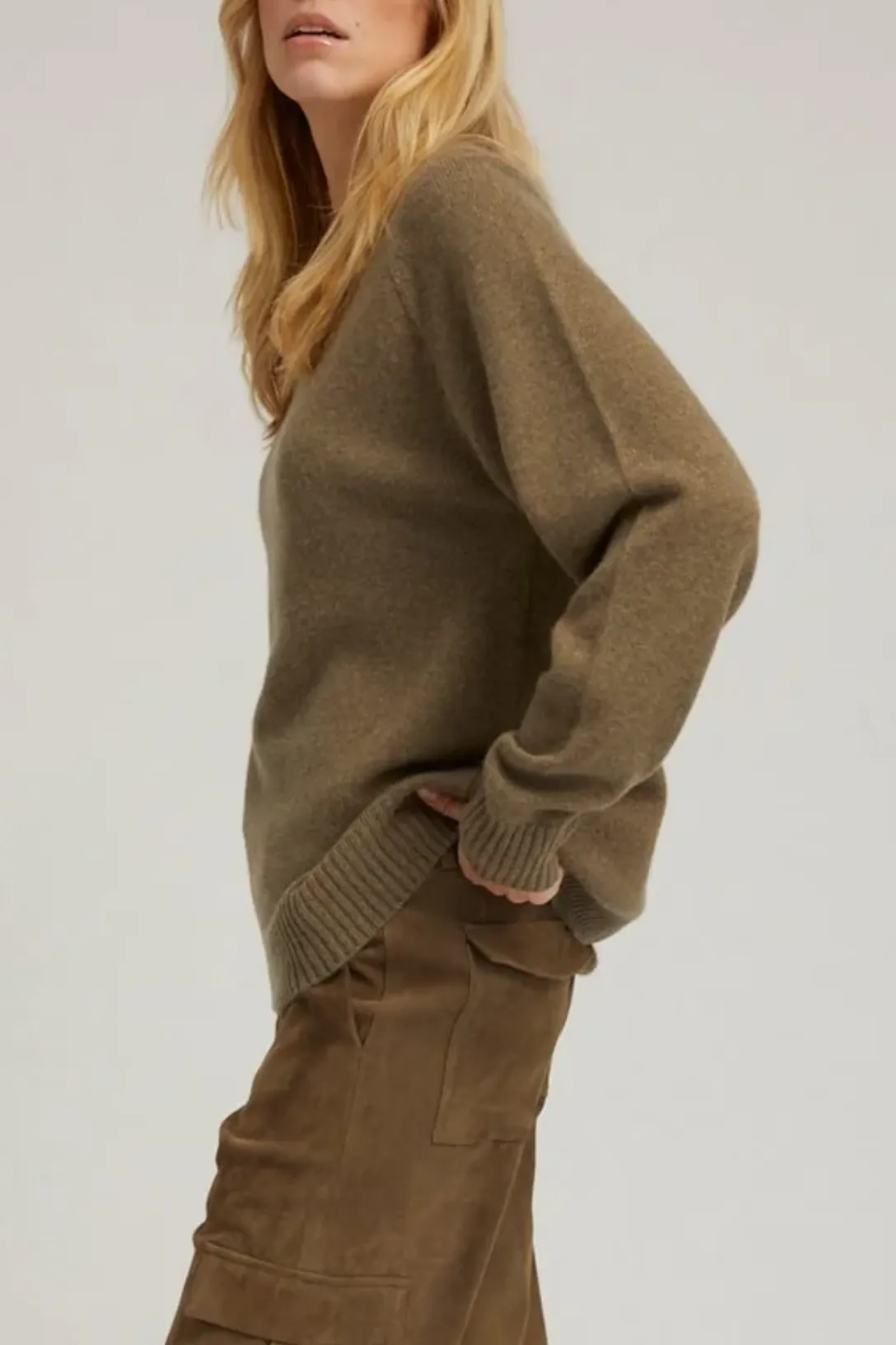 Cashmere Boyfriend Sweater | Olive
