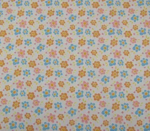 Catherine on White Shabby Chic Polycotton Floral Fabric