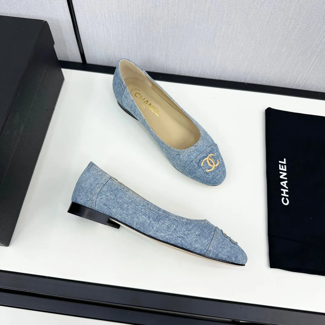 cc ballet flat light blue denim 166814
