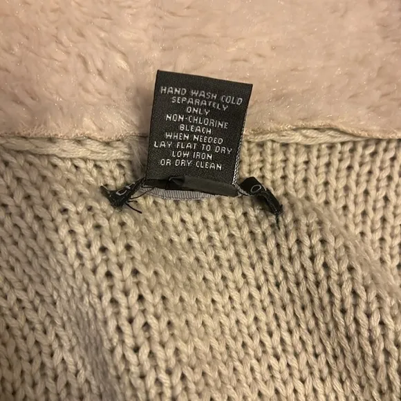 Chelsea &amp; Theodore Faux Suede, Faux Suede Open Front Sweater Cardigan, Sz. S.