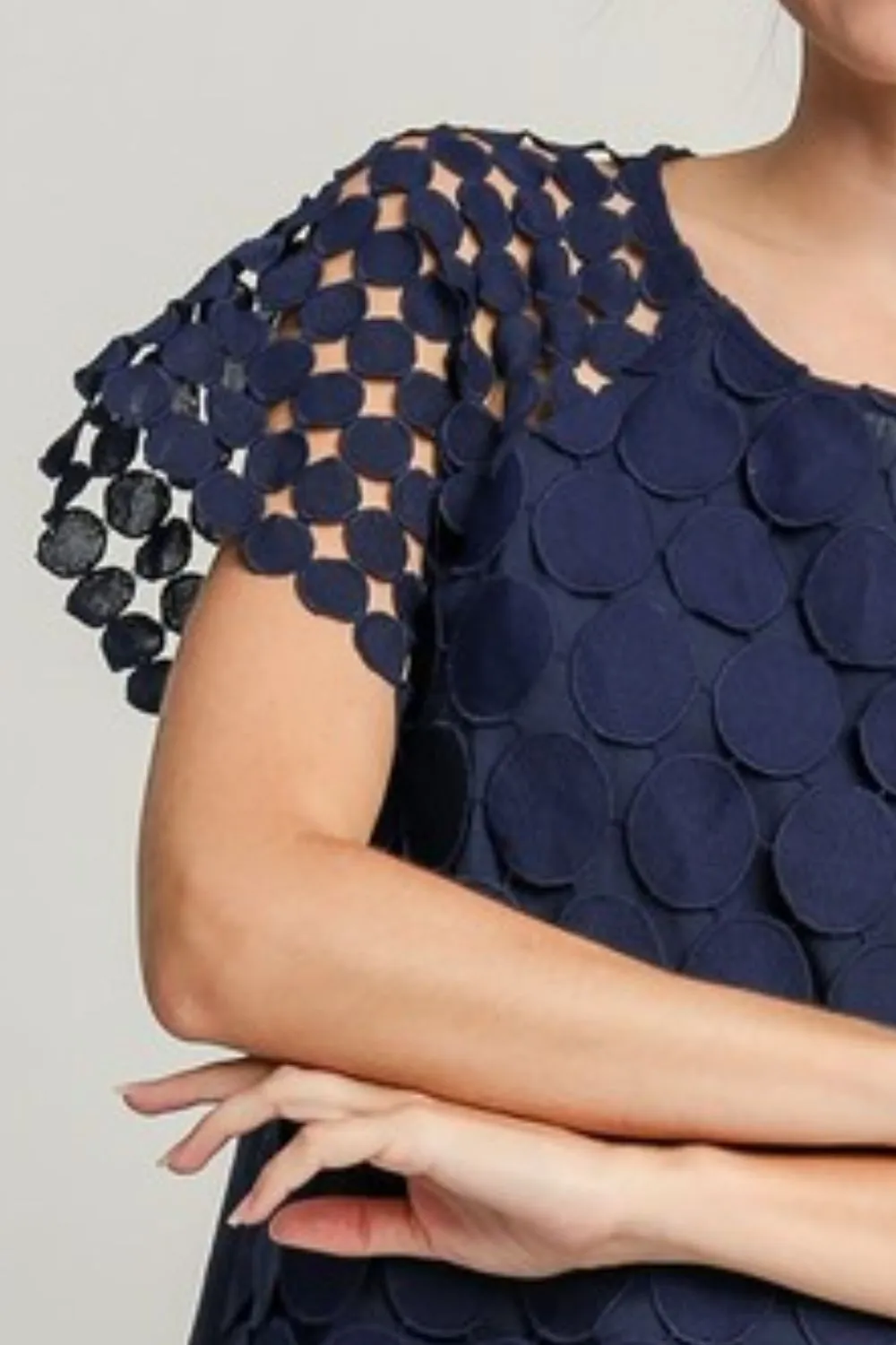 Chic And Breezy—Umgee Plus Size Polka Dot Raglan Lace Top 2025