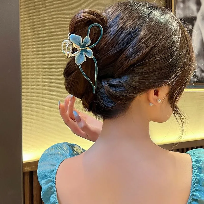 Chic Enamel Colorful Butterfly Chignon Claw Clip Hair Clip