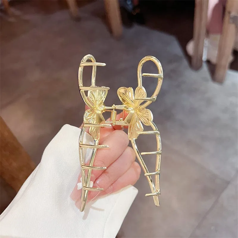 Chic Enamel Colorful Butterfly Chignon Claw Clip Hair Clip