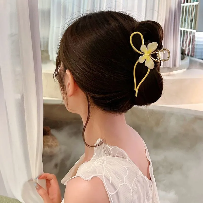 Chic Enamel Colorful Butterfly Chignon Claw Clip Hair Clip