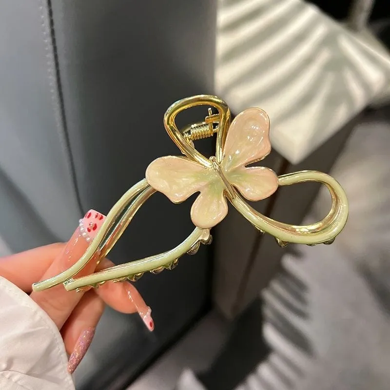 Chic Enamel Colorful Butterfly Chignon Claw Clip Hair Clip