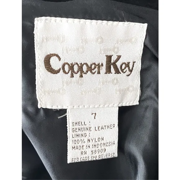 Copper Key Vintage Women's 100% Genuine Leather Suede Midi Skirt, Black - Size 7