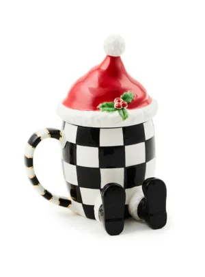 Cozy Christmas Lidded Santa Mug